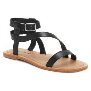 NEW LUCKY BRAND Byleth Gladiator Inspired Leather Sandals, Black (Size 7 M)